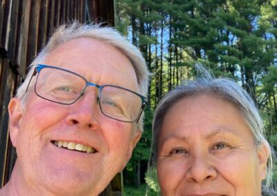 Toby Lee and Joan Greendeer-Lee at their Coon Valley tree farm. Toby and Joan have managed forests for timber harvesting since the 1990s.